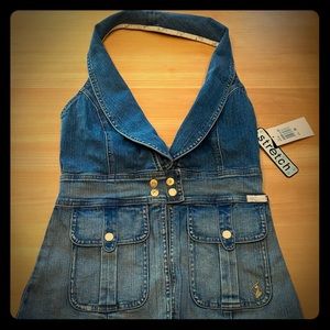 Coats | Halter Jean Vest | Poshmark